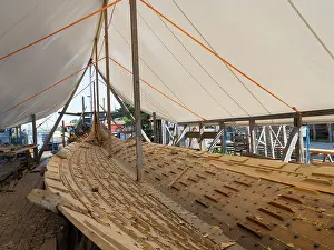 Clinker: Gokstad Ship reconstruction, Vikingodden, Tonsberg, Vestfold