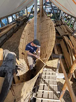 Clinker: Gokstad Ship reconstruction, Vikingodden, Tonsberg, Vestfold