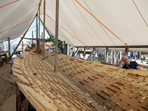 Clinker: Gokstad Ship reconstruction, Vikingodden, Tonsberg, Vestfold