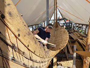 Clinker: Gokstad Ship reconstruction, Vikingodden, Tonsberg, Vestfold