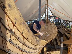 Clinker: Gokstad Ship reconstruction, Vikingodden, Tonsberg, Vestfold