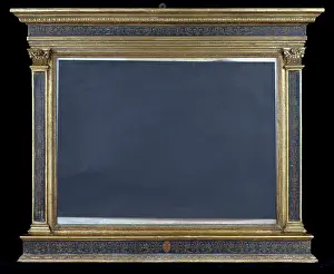 Rectangle: Gold and blue architectural picture frame