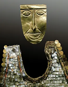 Gold mask and pectoral