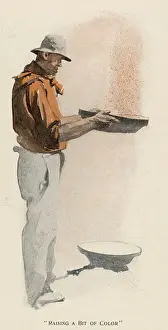 Prospector: Gold prospector panning in Australia