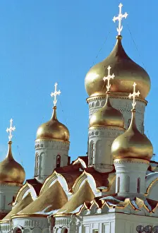 Sobornaya: Golden domes of Cathedral of Annunciation, 1993