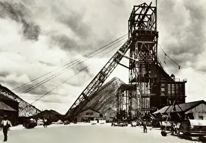 Mines: Goldmine headgear, Witwatersrand, Transvaal, South Africa
