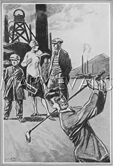 Clydach: Golf at Pit-Head-An by Pisani