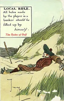 Grin: Golfer Resting in Dunes