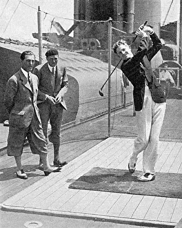 Berengaria: Golfers on board the Berengaria