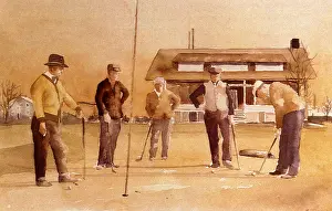Clubhouse: Five Golfers on a Green