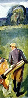 Golfing: Golfing scene with caddy