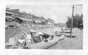 Sepia Images: Gondolas at canal side, Basra, Iraq