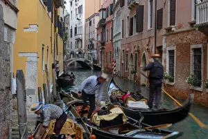 Gondolier: Gondolas, Venice, Italy