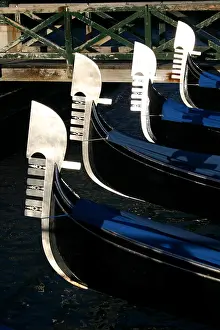 Prow: Gondolas in Venice, Italy