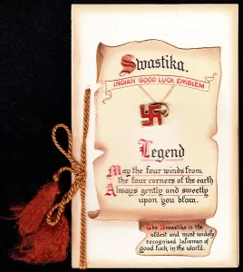 Talisman: Good Luck card with swastika on a chain