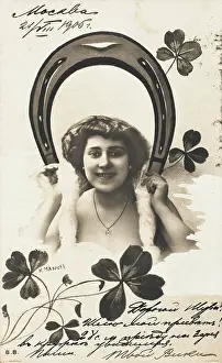 Clovers: Good luck greetings card