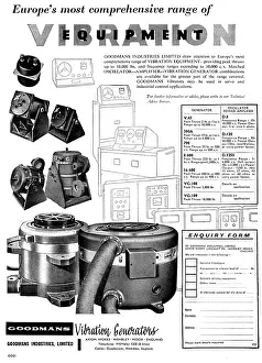 Vibration: Goodmans Vibration Generators & Test Equipment 1959