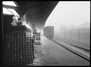 Millfield: A goods truck waiting beside a platform at the