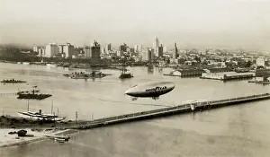 Bays: A Goodyear airship flying over Miami