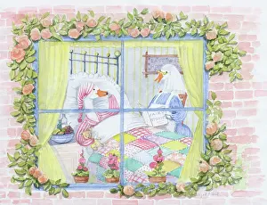 Elspeth: Goose in bed and goose nurse with book