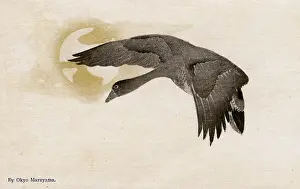 Ukiyo E: Goose and Moon by Maruyama Okyo