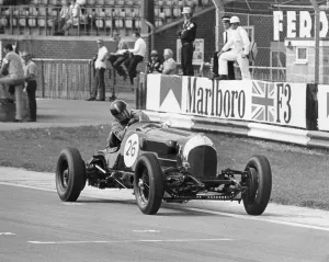 Woodcote: Gordon Russell racing in Bentley at Silverstone, Northants