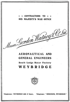 Watney: Gordon Watney, Weybridge. Aeronautical Engineers