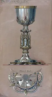 Gorham: Gorham Silver. Design drawing for metalwork: ?