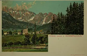 Gosau: Gosau to the Donnerkogln. About 1905. Color