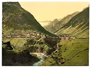 Gotthard: Goschenen, general view, St. Gotthard Railway, Switzerland