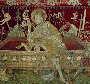 Needlework: Gothic. Altarpiece. 14-15th century. Fancywork. Christ's res