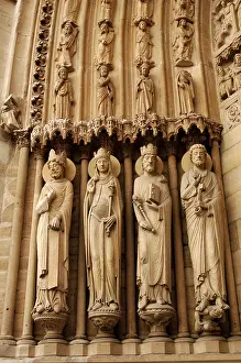 Crowned: Gothic Art. France. Notre Dame. Paris. From the left, a king