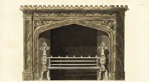Mantelpiece: Gothic chimney-piece in Mona marble