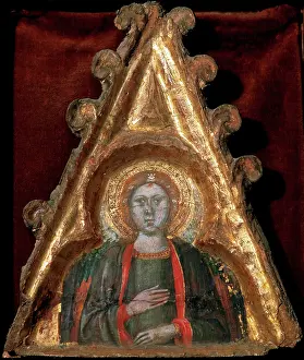 Tempera: Gothic. Detaill pinnacle. Angel. Tempera on Wood. By Ferrer