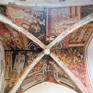 Frescos: Gothic ribbed vault with frescos