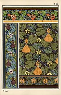 Gourd: Gourd in wallpaper, stained glass and fabric patterns
