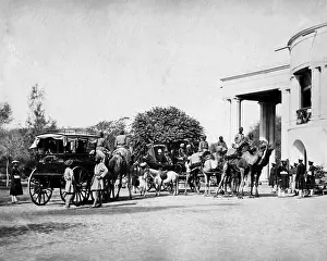 Punjab: Governor of Punjab with camel carriages, India