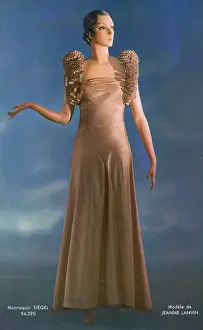 Gored: GOWN WITH RUFF STRAPS