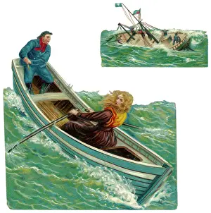 Horsley: Grace Darling, rowing with her father