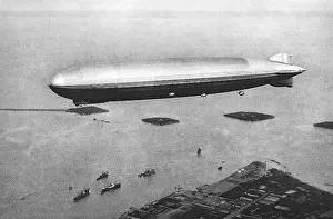 Zeppelins: The Graf Zeppelin flying over Japan
