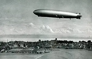 Friedrichshafen: Graf Zeppelin over Friedrichshafen, Germany