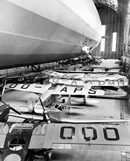 Stopped: The Graf Zeppelin in the hangar in Frankfurt