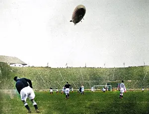 Deafening: The Graf Zeppelin over Wembley during the F.A. Cup Final
