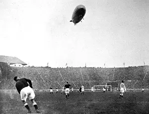 Deafening: The Graf Zeppelin over Wembley during the F.A. Cup Final