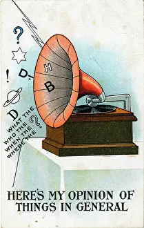 Gramophone: Gramophone Comic Card, England