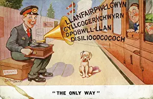 Gramophone: Gramophone Comic Card, Llanfair, Wales