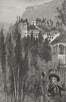 Vila: Granada, Andalusia, Spain. The Generalife. 19th-century
