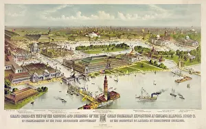 C1892: Grand birds-eye view of the grounds and buildings of the gre