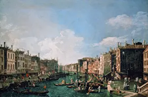 Canaletto: Grand Canal from the Rialto Bridge looking towards