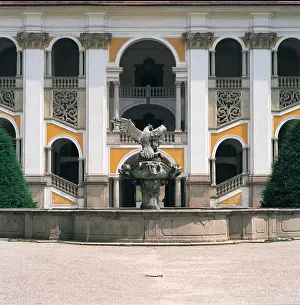 Sattler: Grand monastery courtyard in St. Florian
